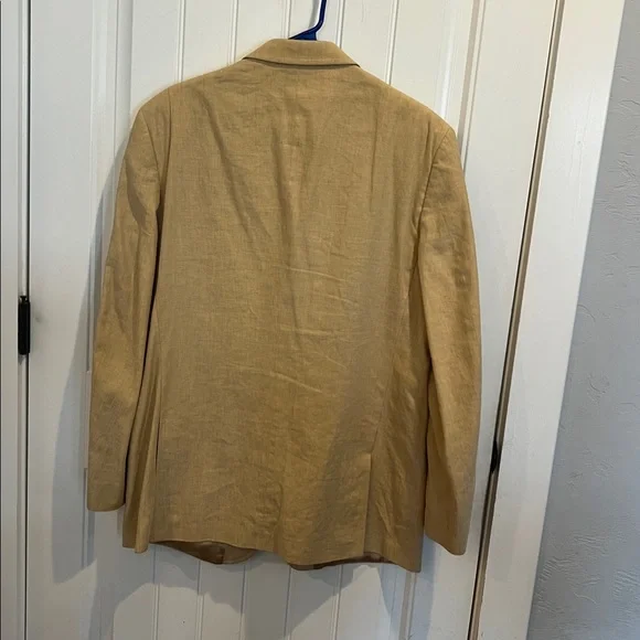 Banana Republic Men's Tan Linen-Blend Blazer - Single-Breasted Jacket 46 R - Picture 4 of 10